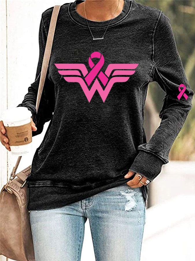 Women's Breast Cancer Awareness Long Sleeve Sweatshirt