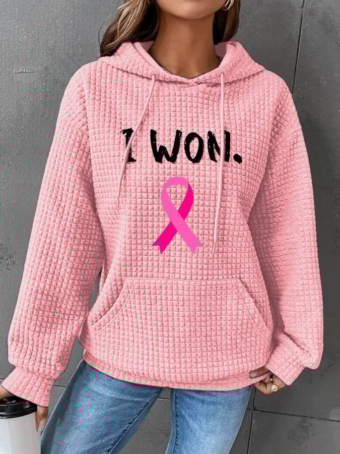 Women's Breast Cancer Survivor Printed Casual Hoodie
