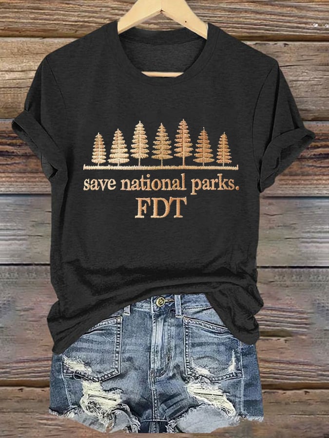 Women's Retro Save National Parks FDT Print T-Shirt