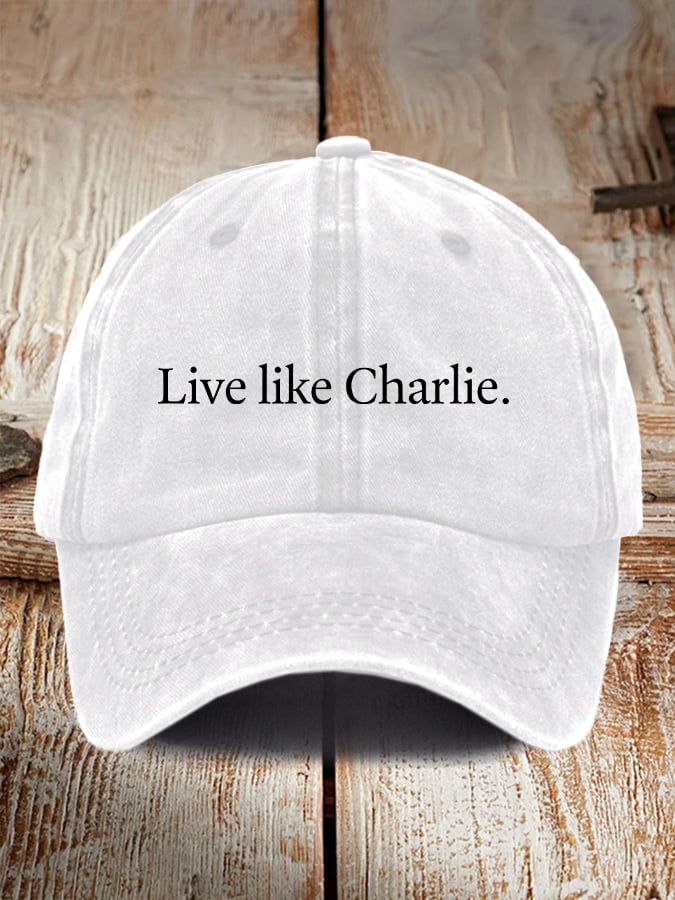 Retro Live Like Charli Print Baseball Cap