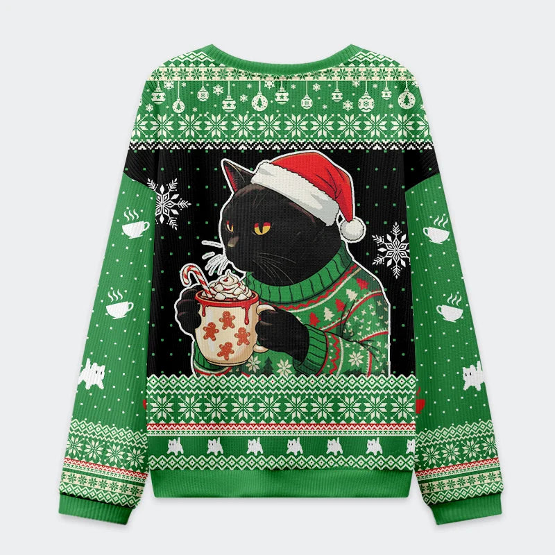 Tokyo-Tiger More Cocoa Less Drama Christmas Ugly Sweatshirt