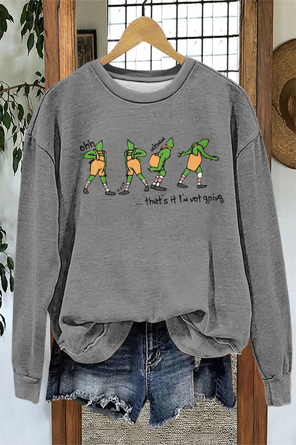 Funny Christmas Grinch Print Sweatshirt