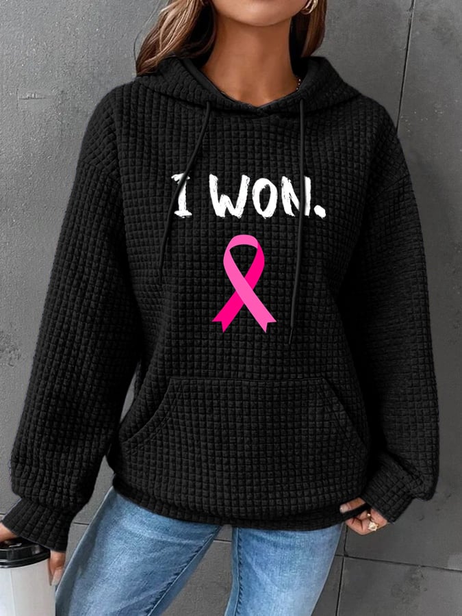 Women's Breast Cancer Survivor Printed Casual Hoodie
