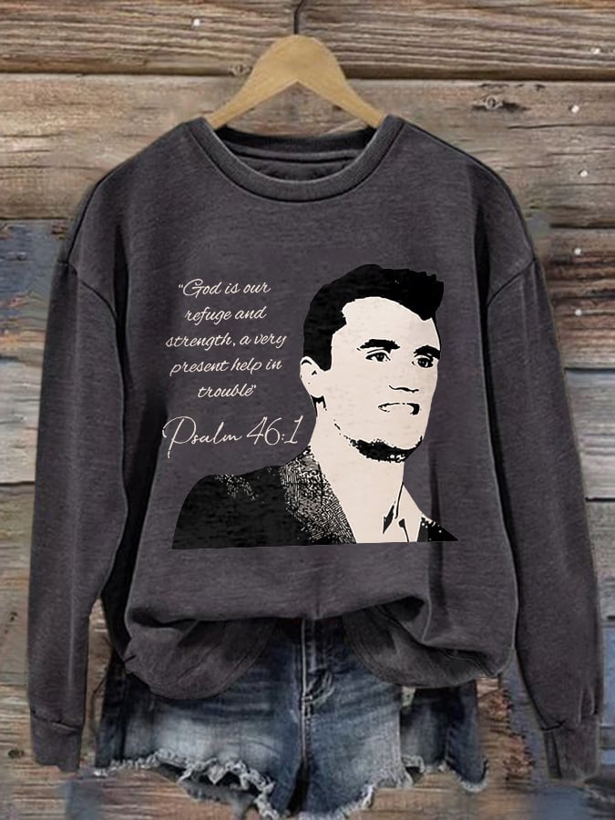 Retro God Is Our Refuge And Strength, A Very Present Help In Trouble Psalm 46:1 Print Sweatshirt