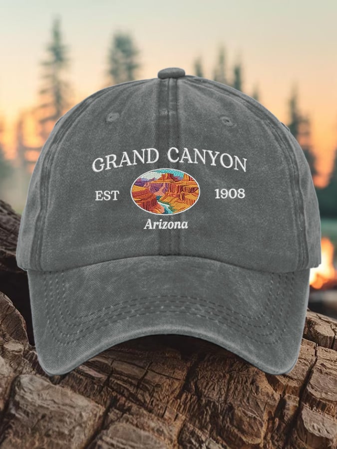 Retro Grand Canyon Est 1908 Arizona Print Baseball Cap