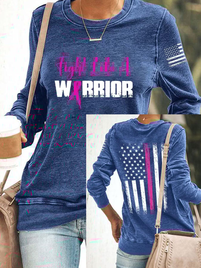 Women'S Breast Cancer Printed Casual Sweatshirt