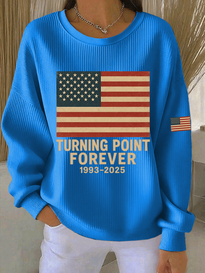 Women's Hot Spot Print Knitted Crew Neck Long Sleeve Top