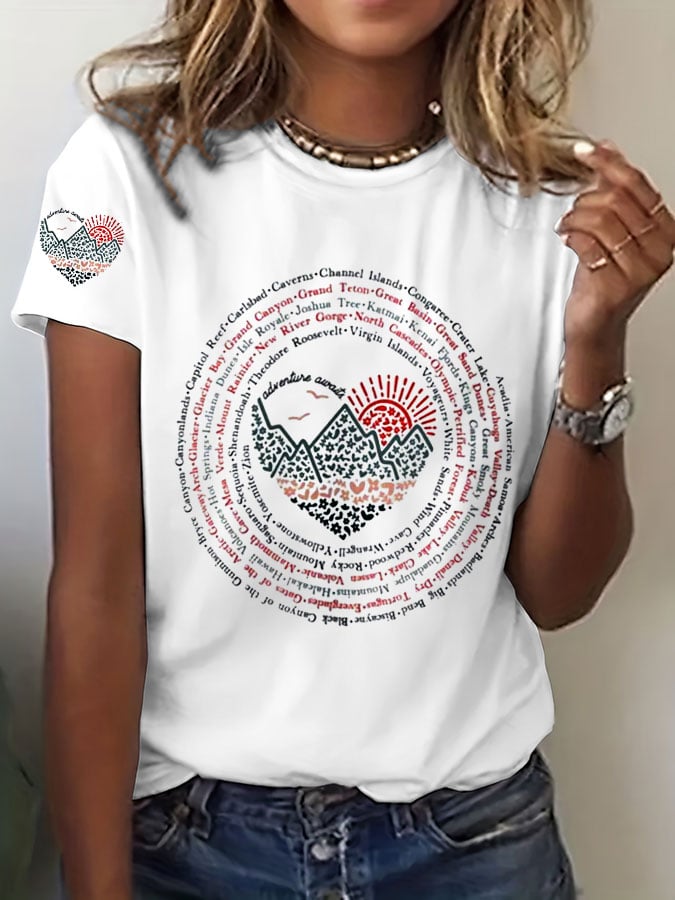 Women's 63 National Parks Printed T-Shirts