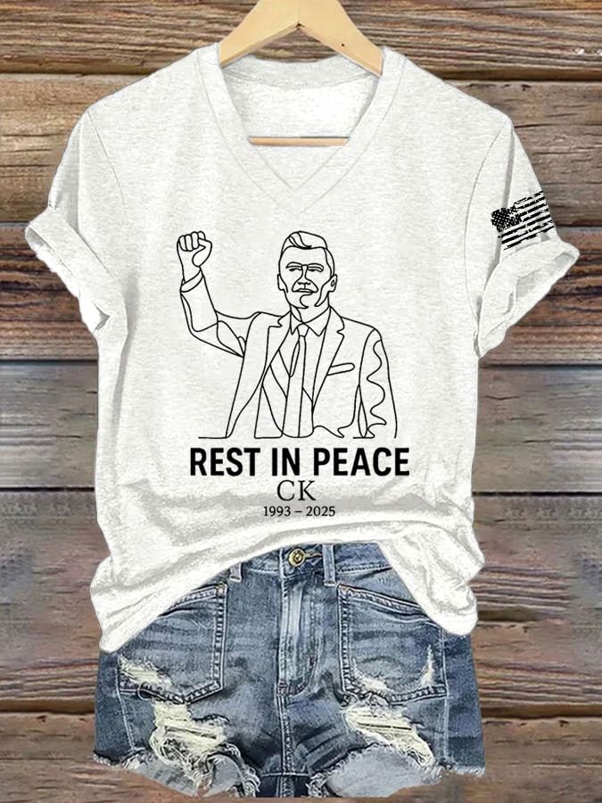 Women's Commemorative Leader Print V-Neck T-Shirt