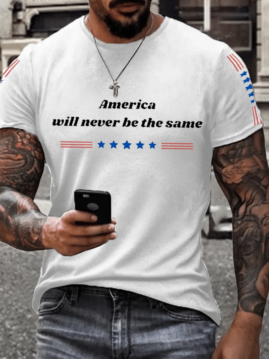 Men's FREEDOM Print short-sleeved T-shirt