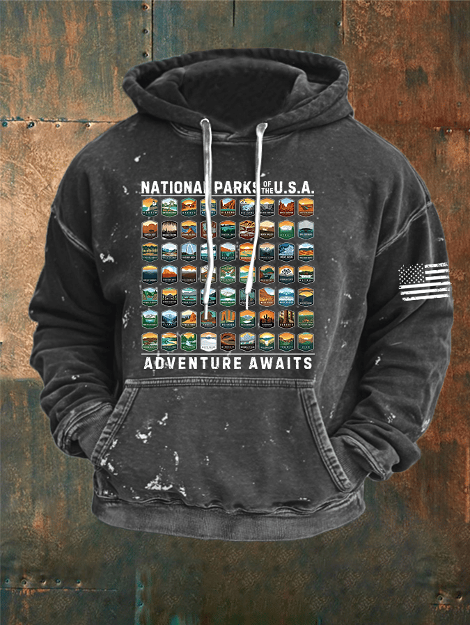 Men's National Parks Of The USA Print Hoodie