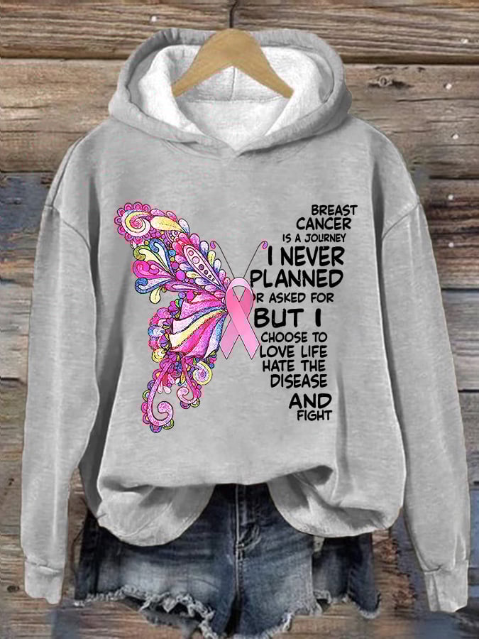 Women's Breast Cancer Print Hoodie