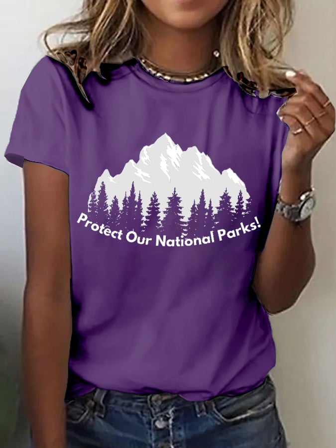 Women's Retro Protect Our National Parks Print T-Shirt