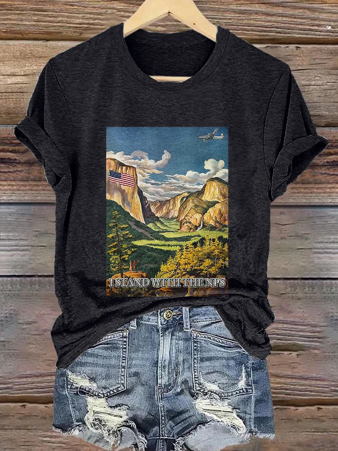 Retro I Stand With The NPS Print T-Shirt