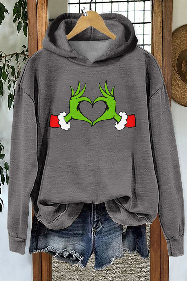 Cute Christmas Grinch Print Sweatshirt