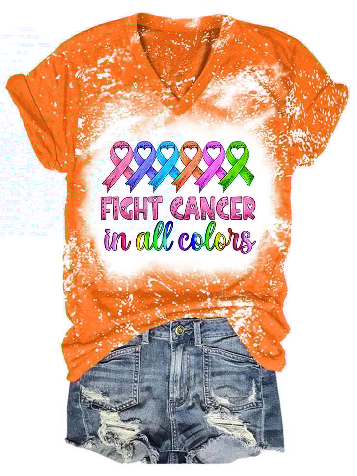 Breast Cancer Print Short Sleeve T-Shirt