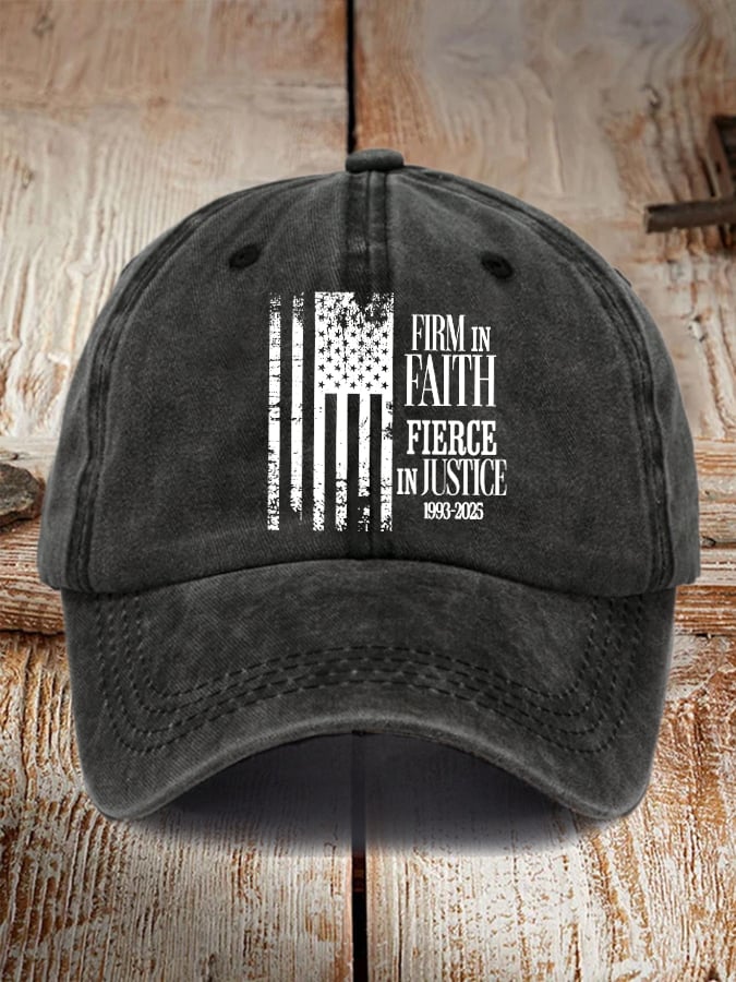 Unisex Vintage Firm In Faith Fierce In Justice Print Hat