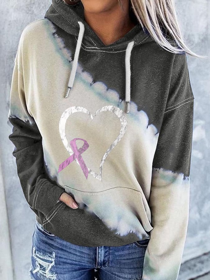 Breast Cancer Awareness Print Hoodie