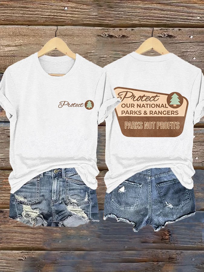 Women's Protect Our National Parks Printed Short-Sleeved T-Shirt