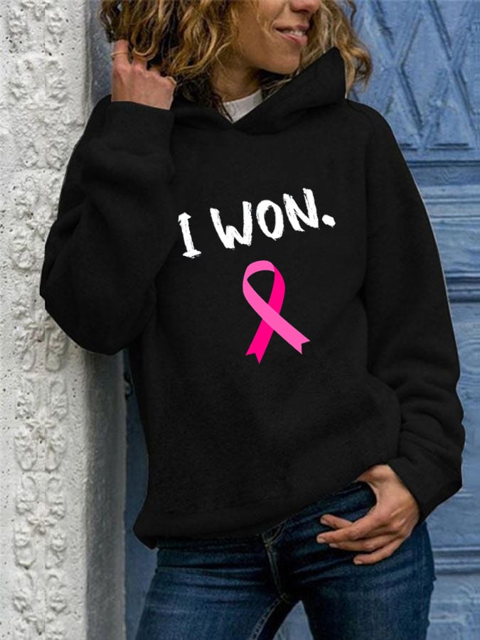 Women's Breast Cancer Survivor Casual Long Sleeve Hoodie