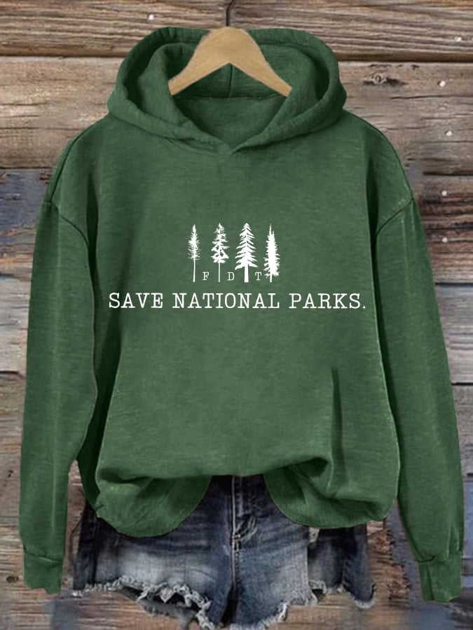 Women's Save The National Parks Print Hoodie