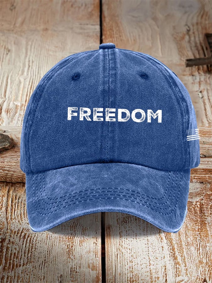 Unisex Freedom American Flag Print Baseball Cap
