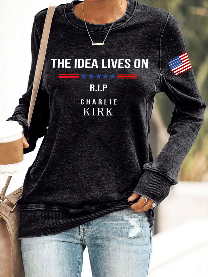 Retro The Idea Lives On Print Sweatshirt