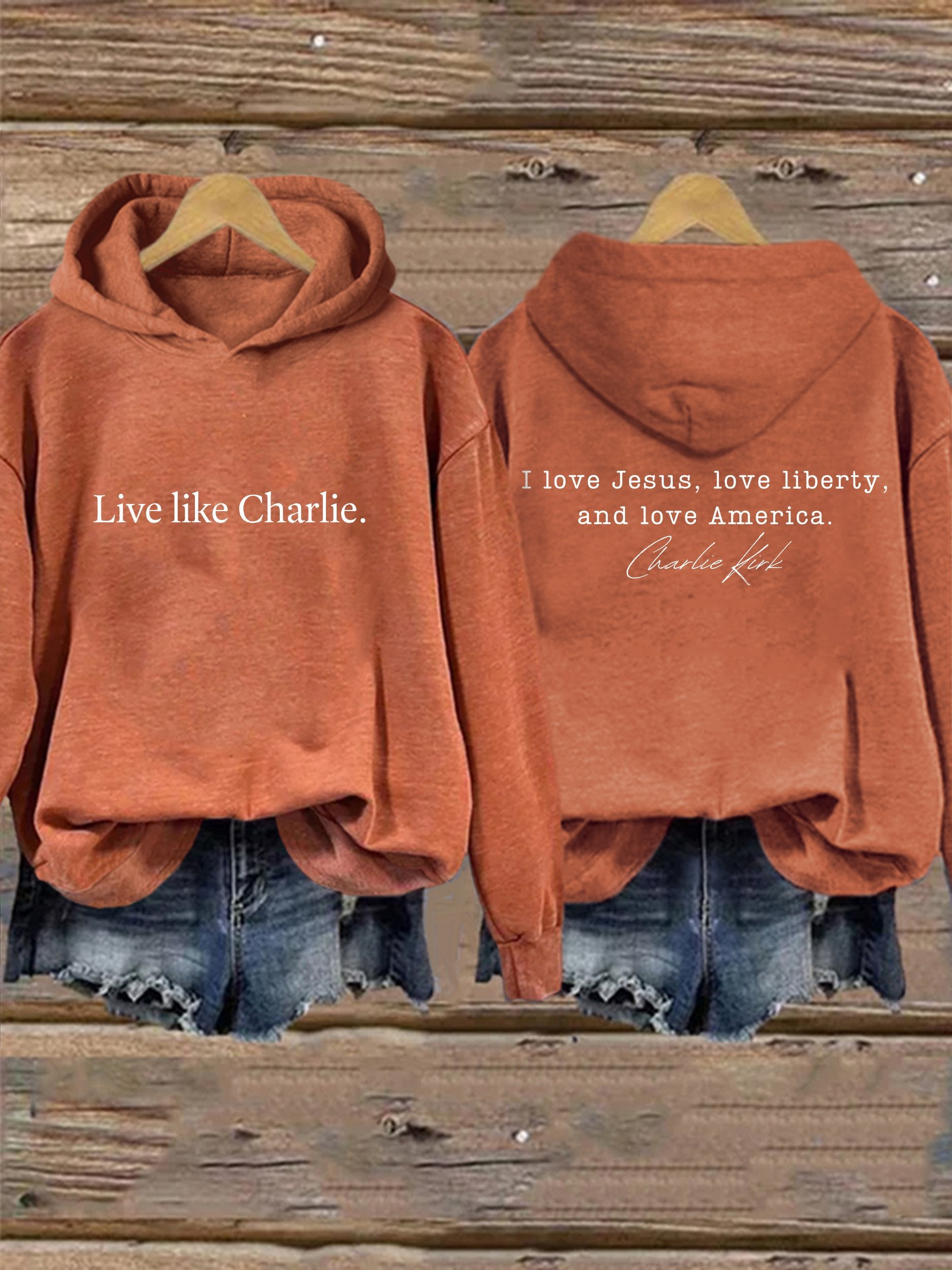 Retro Live Like I Love Jesus, Love Liberty, And Love America Print Hoodie