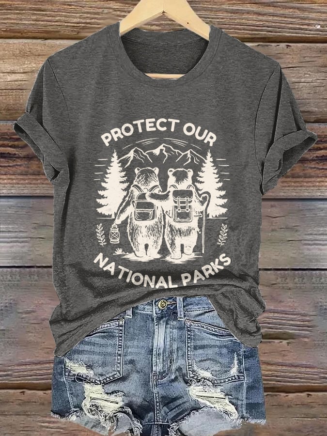 Retro Protect Our National Parks Print T-Shirt