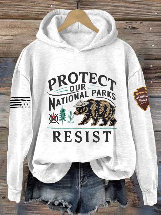 Women's Protect Our National Parks Hot Spots Print Hoodie