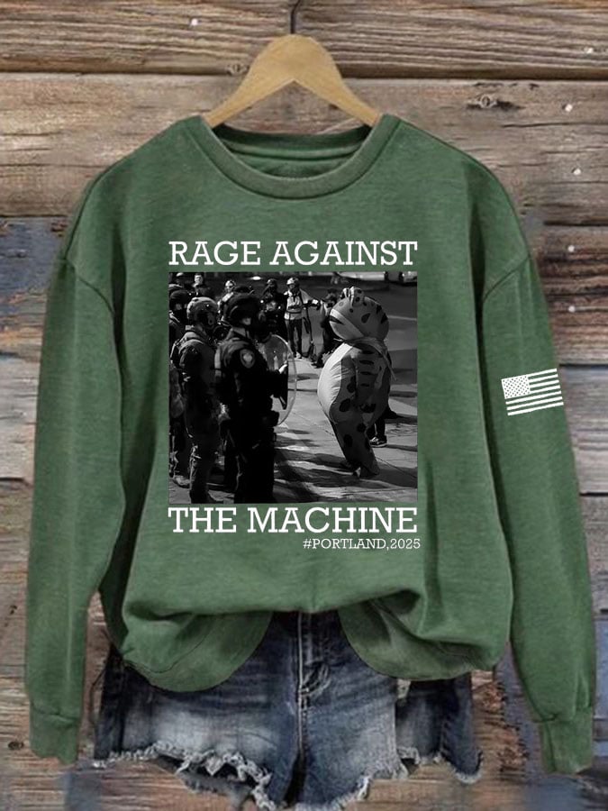 Women's Portland Frog Print Casual Sweatshirt