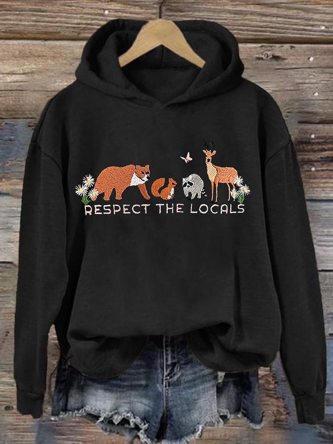 Women's Retro Respect The Local Printed Hoodie
