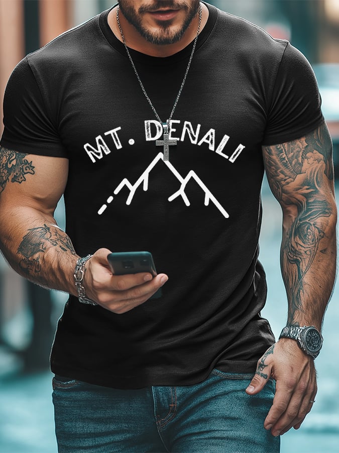 Men's Protect Our National Parks Printed Round Neck T-Shirt