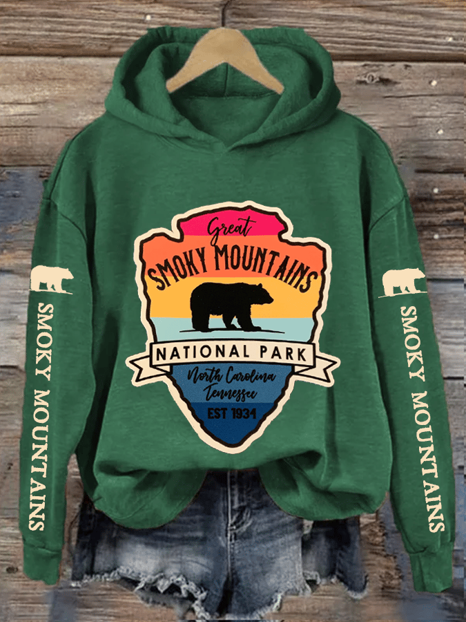 Women's Smoky Mountains National Park Heat Transfer Hood Sweatshirt
