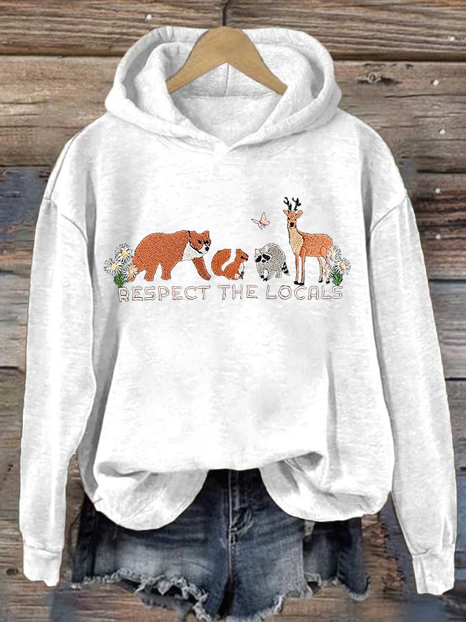 Women's Retro Respect The Local Printed Hoodie