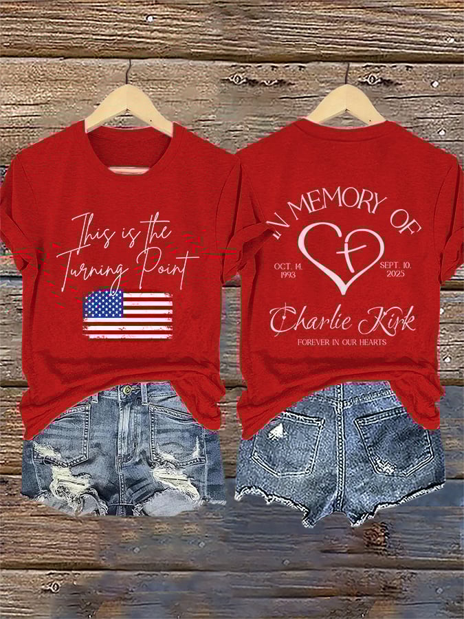Retro This Is The Turning Point In Memory Of Forever In Our Hearts Print T-Shirt