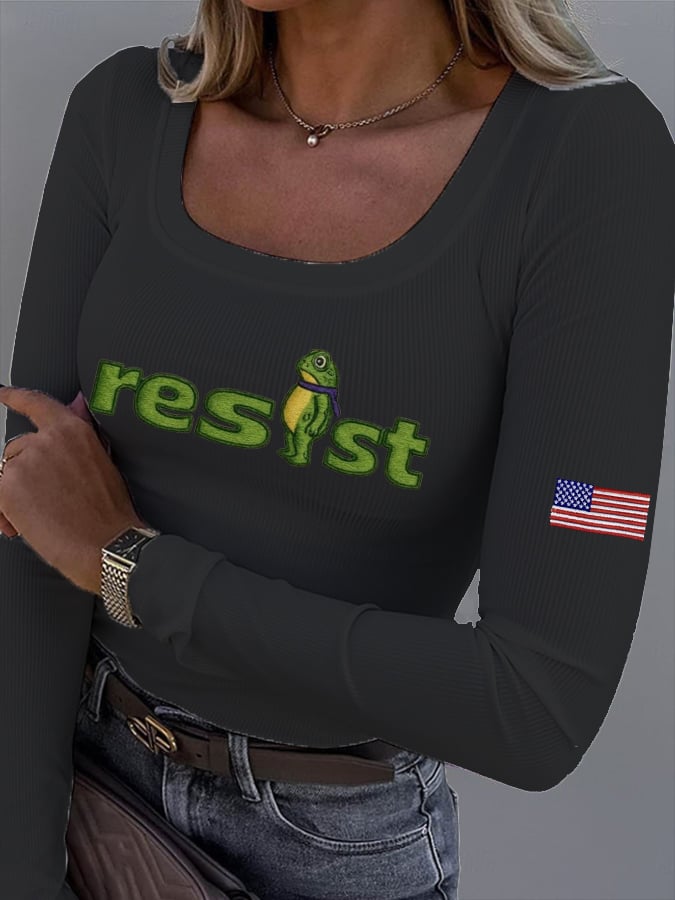 Women's FDT Print Fabric Long Sleeve T-Shirt