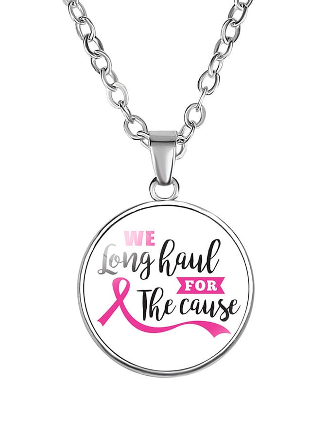 Alloy Pink Ribbon Necklace (scalable)