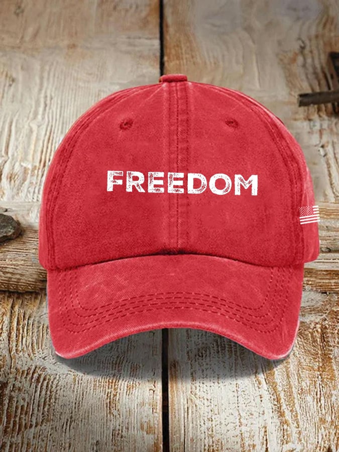 Unisex Freedom American Flag Print Baseball Cap