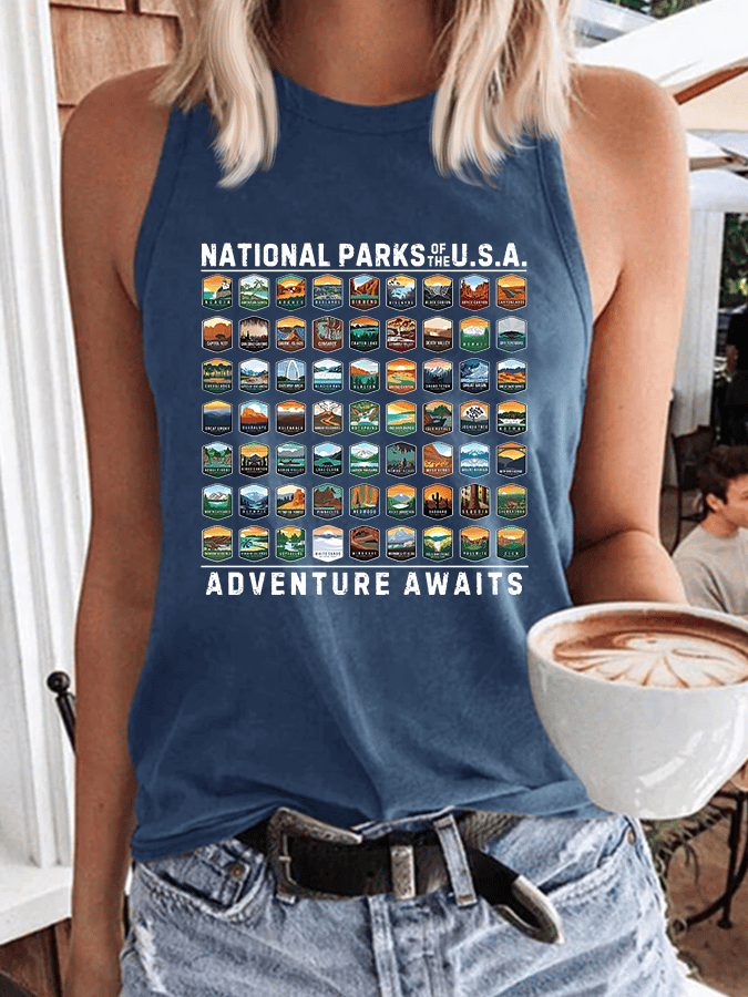 Women's National Parks Of The USA Heat Transfer Casual Vest