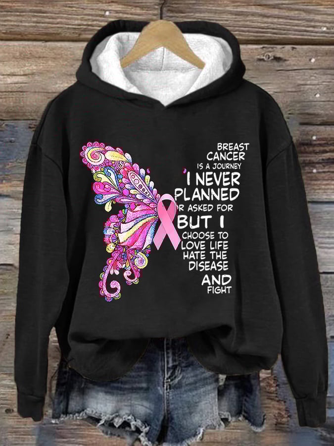 Women's Breast Cancer Print Hoodie