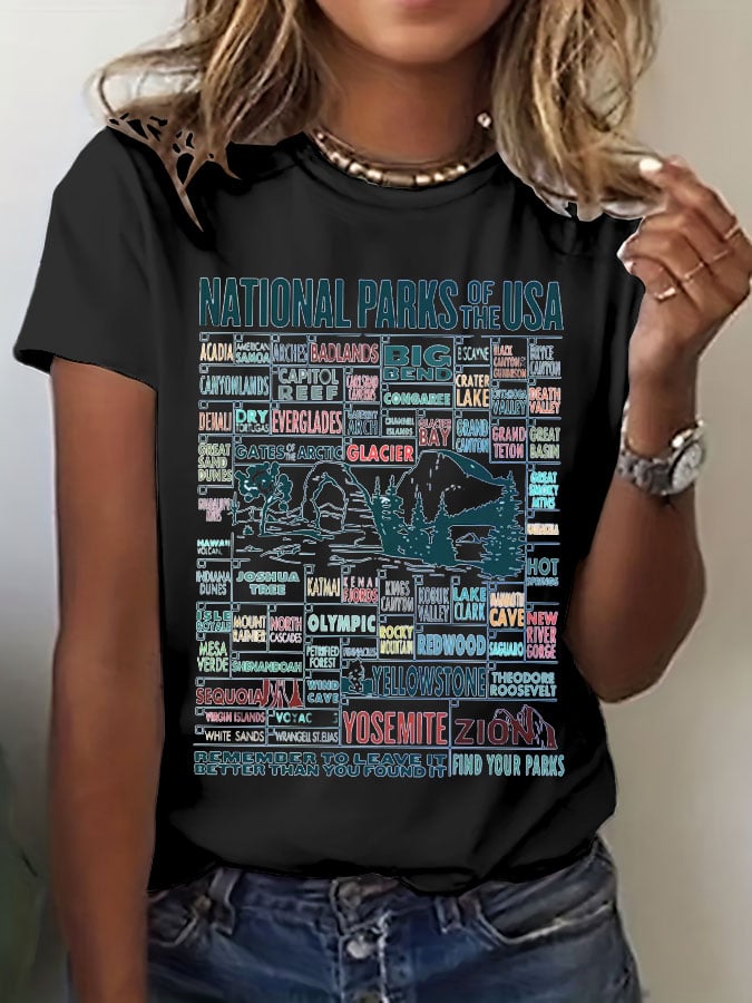 Women's 63 National Parks Printed T-Shirts