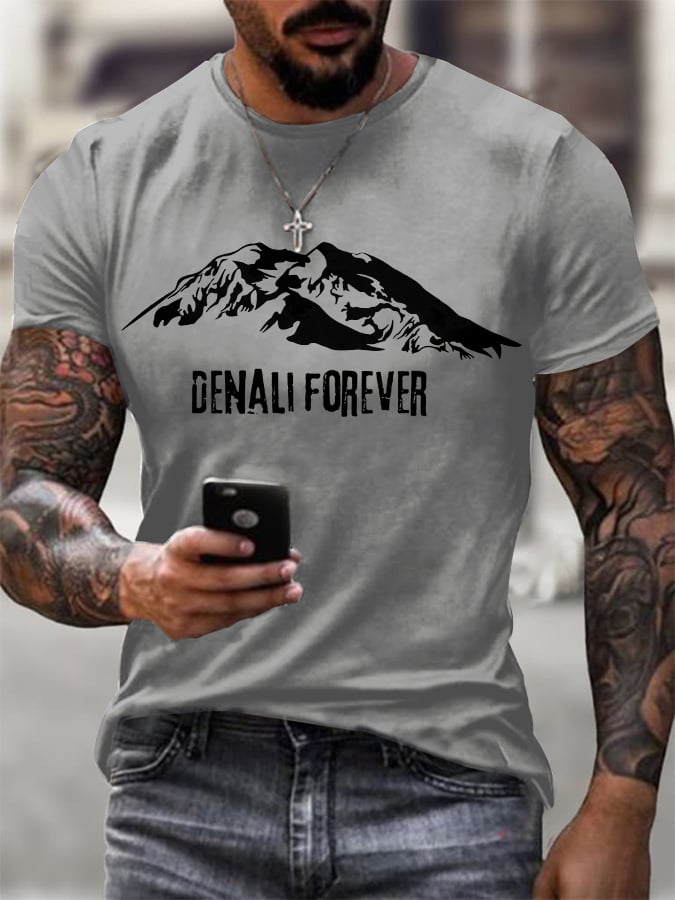 Men's Protect Our National Parks Printed Round Neck T-Shirt