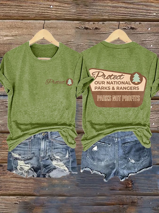 Women's Protect Our National Parks Printed Short-Sleeved T-Shirt