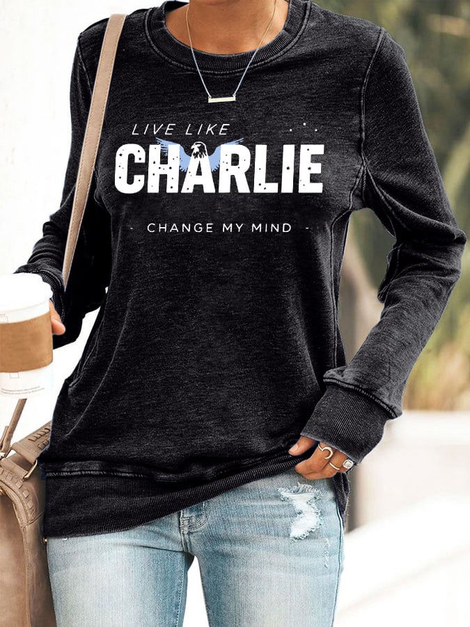 Retro Live Like Change My Mind Print Sweatshirt