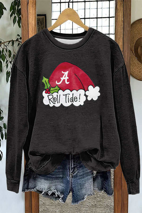 Cute Christmas Gameday Alabama Print Sweatshirt