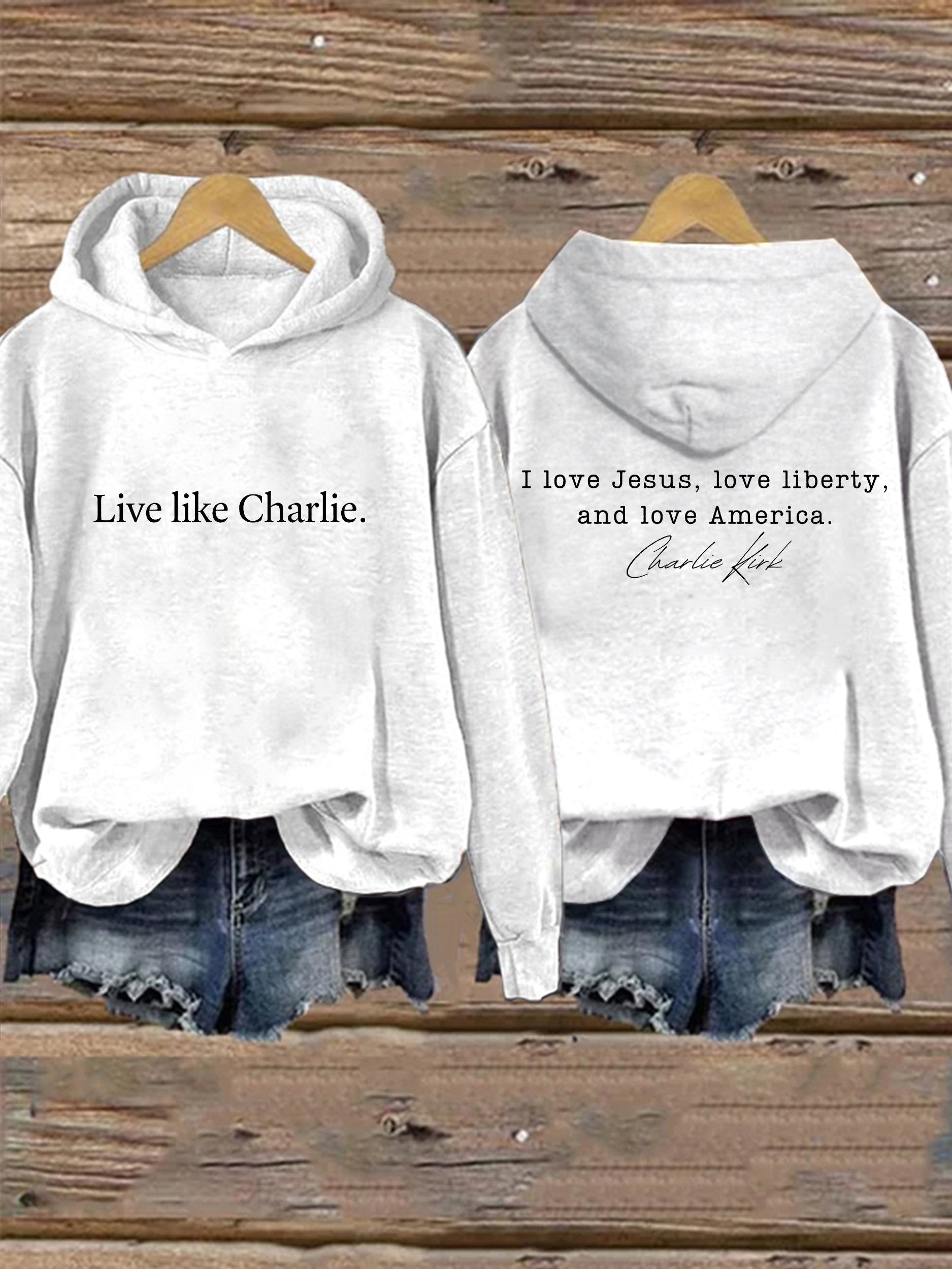Retro Live Like I Love Jesus, Love Liberty, And Love America Print Hoodie