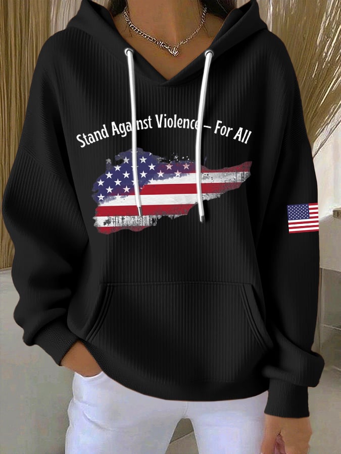 Women's Stand Against Violence For All Printed Hoodie