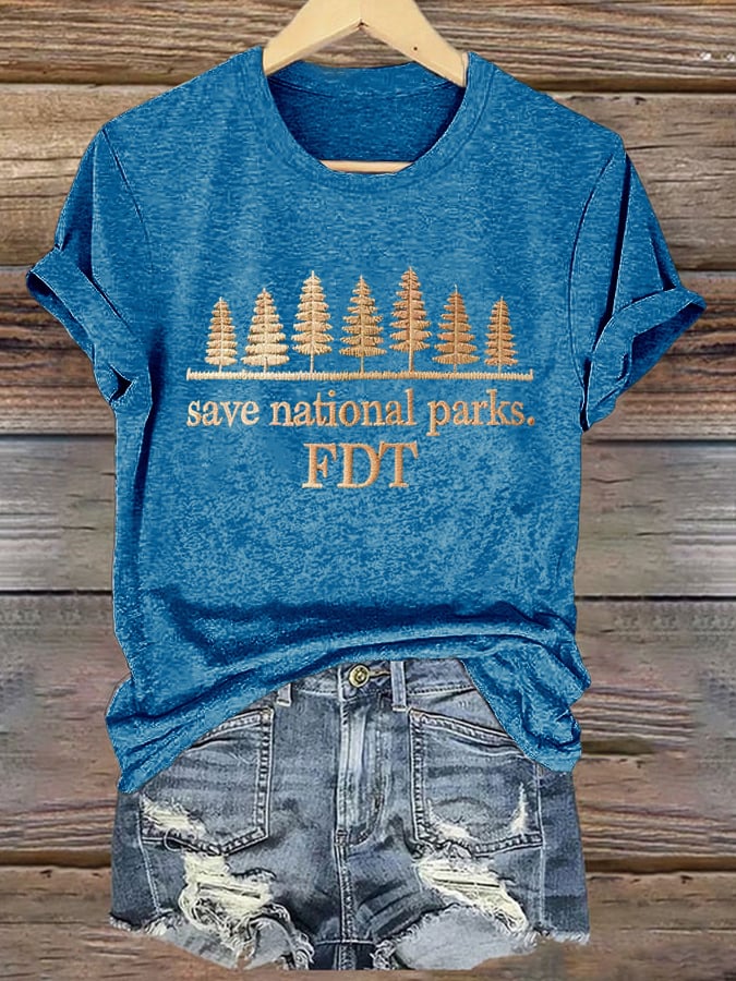 Women's Retro Save National Parks FDT Print T-Shirt