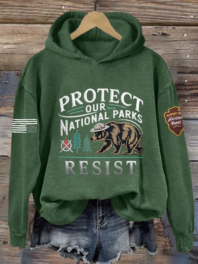 Women's Protect Our National Parks Hot Spots Print Hoodie